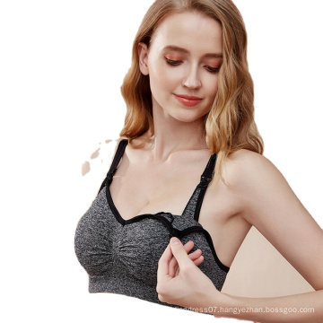 Front Buckle Breastfeeding House Sleeping Large Size Bras Seamless Wireless Maternity Nursing Bra For Pregnant Womens